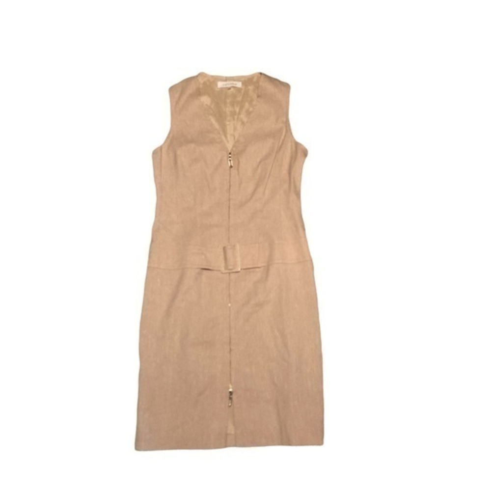 Escada vintage wool linen blend sleeveless dress 80s
